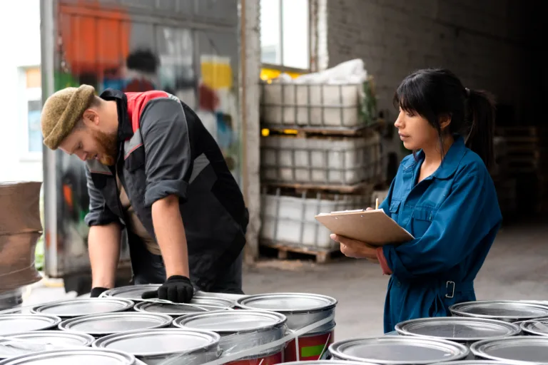 2 workers handling chemical supply in Malaysia